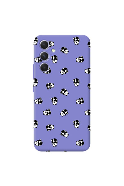 Other Samsung A56 Small Pandas Purple Colored Silicone TPU Θήκη