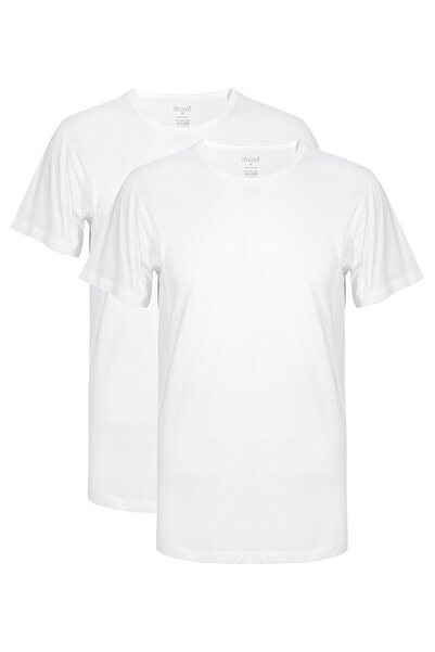 Kom Men's 2-Pack Basic T-Shirt, 100% Cotton, Short Sleeve, Crew Neck
