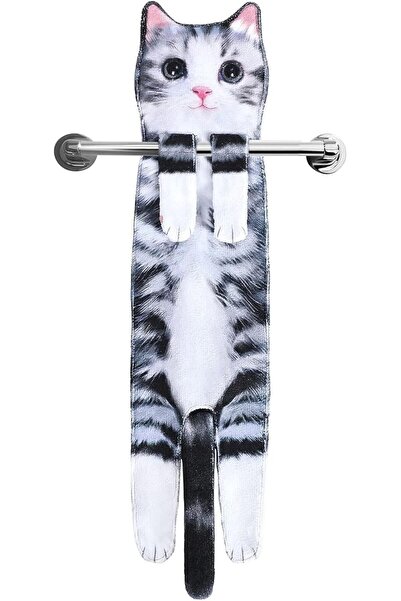Arabest Funny Cat Hand Towel,Cute Decorative Super Absorbent Soft Towel for B...