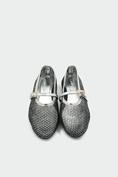 LAMİNTA Marcus Mesh Detailed Women's Gray Ballerinas