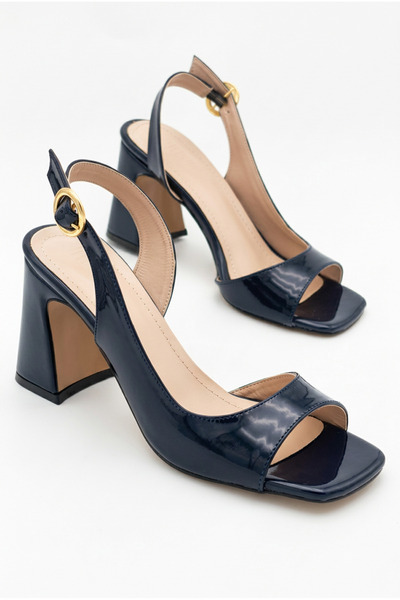 Shoesers Pantofi de damă din piele lăcuită, cu design asimetric, cu vârf tăia...