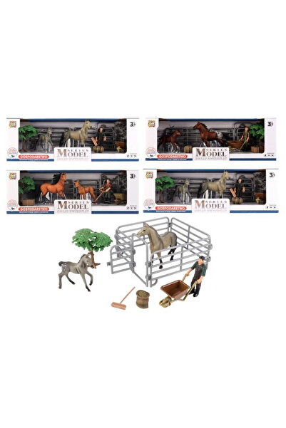OEM Set de figurine Fermă cu Gard și Cai de la Pro Kids, pentru copii 3+