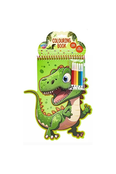 OEM Grafix bloc de colorat pentru copii Dinozaur 20 de pagini 5 markere 4+