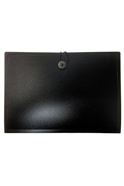 OEM Dosar Biurfol A4 PP cu 7 compartimente, negru, cu elastic