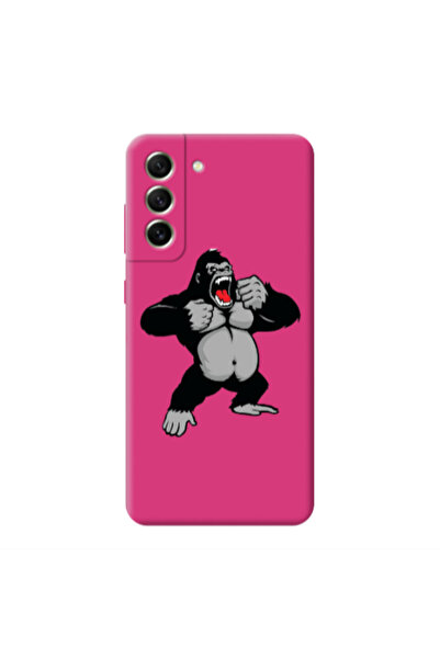Other Samsung S21 FE Angry Gorilla2 Fuchsia Colored Silicone TPU Θήκη