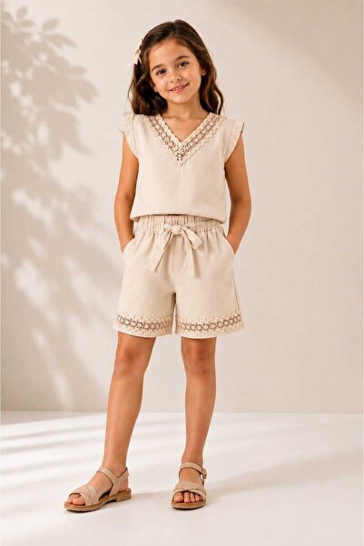 FERA Children's Top and Bottom Set Flam Cotton Linen Daily Wear
