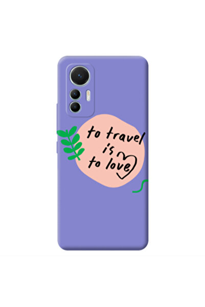 Other Xiaomi Mi 12 Lite To Travel is to Love Purple Colored Silicone TPU Θήκη