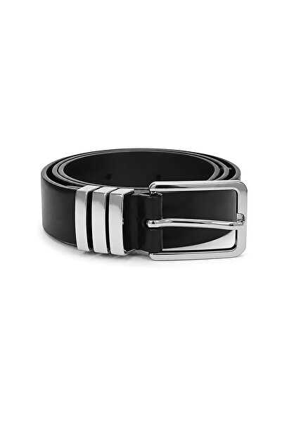 SHAKA Black Shk3010 Women's Faux Leather Waist Belt with Triple Silver Bridge...