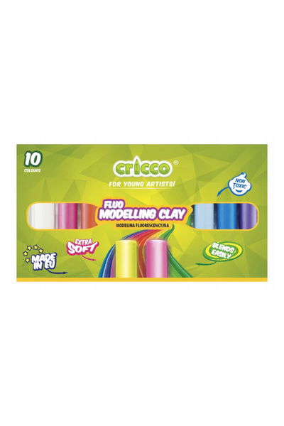 Cricco Argila de modelat fluorescenta, Cricco, 10 Culori