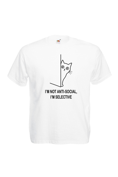 OEM Tricou barbat I'm not anti-social,I'm selectiv , 100%bumbac