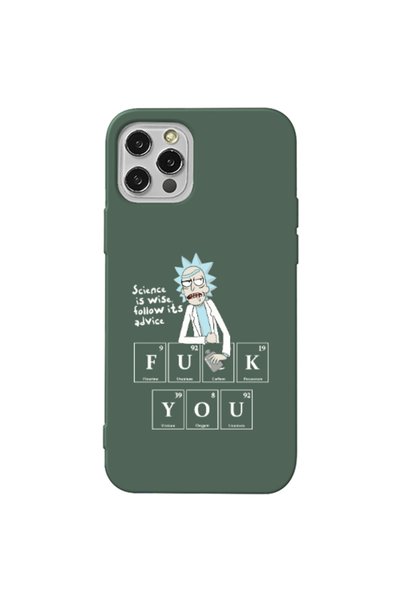 Other Apple iPhone 12 Pro Rick Scince is wise Dark Green Colored Silicone TPU...
