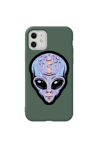 Other Apple iPhone 11 Alien Dark Green Colored Silicone TPU Θήκη