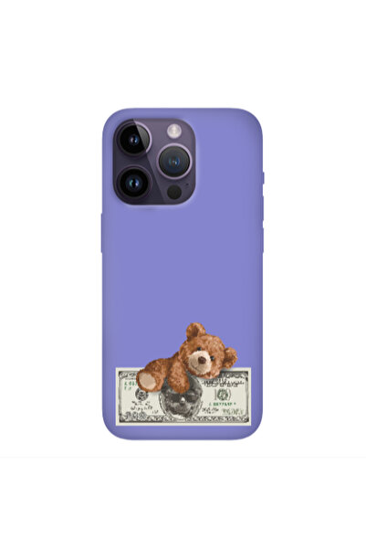 Other Apple iPhone 14 Pro Money Style Purple Colored Silicone TPU Θήκη