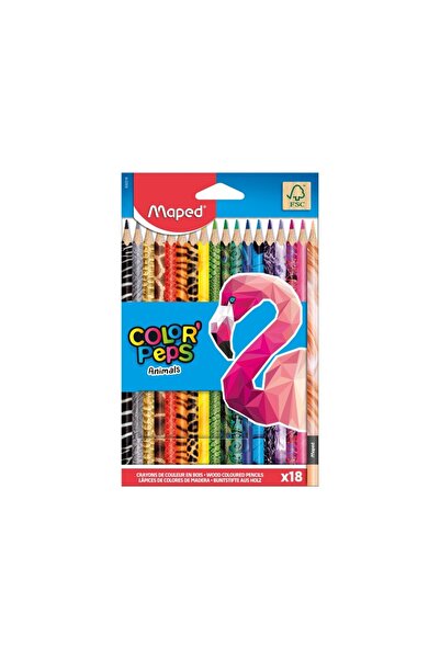 Maped Creioane colorate Color Peps Animale 18 culori/cutie FSC