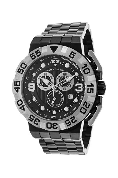 SWISS Legend Men's 10125-BB-11-SA Challenger Chronograph Black IP Steel Watch
