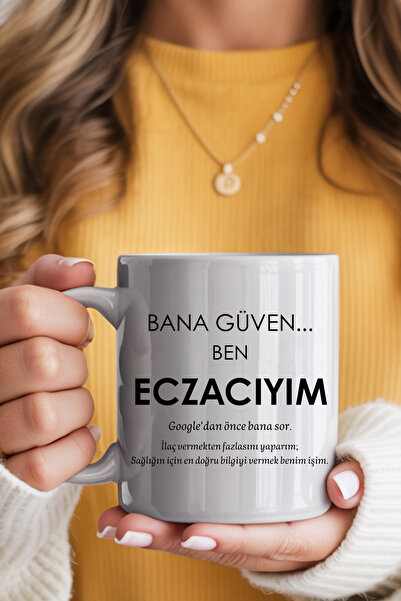 qoeuyl boutique Bana Güven Ben Eczacıyım Özlü Söz Baskılı Eczacıya Hediyelik ...