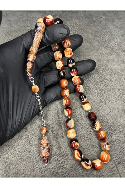 Mos Tespih Imamezi Embroidered Harajuku High-End Powder Amber Prayer Beads