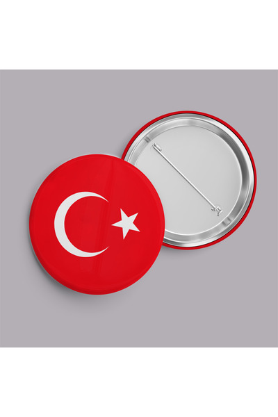 riyaz Türk Bayrağı | İğneli Buton Rozet (4,40 cm)