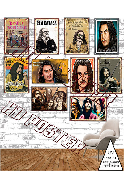 HD POSTER Barış Manço Ve Barış Akarsu Temalı 10 Adet Her Biri 20 x 30 CM MDF ...