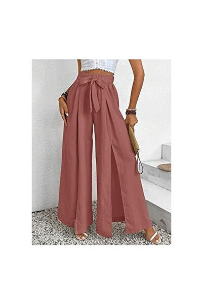 OEM Women's pants, pink, wide, split, S