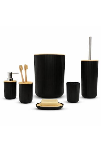 Ruhhy 6-piece bathroom accessory set, soap dispenser, toothbrush holder, cup,...