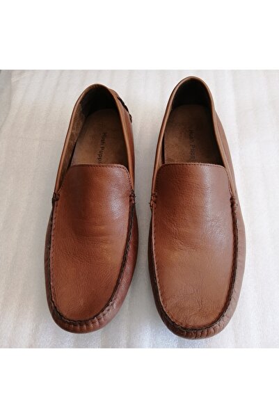 Hush Puppies حذاء لوفر رجالي من جلد البقر الأصلي بلون أسمر، ناعم جدًا، مزود ب...