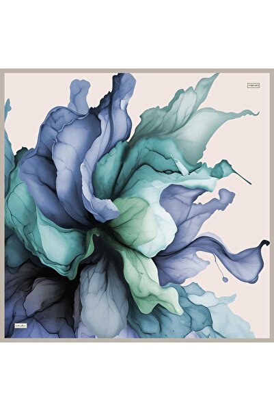 Levidor Turquoise Wave Pattern Twill Silk Scarf