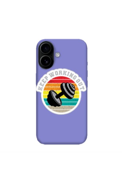 Other Apple Iphone 16 plus Keep working out Purple Colored Silicone TPU Θήκη
