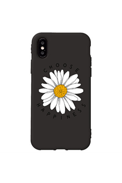 Other Apple iPhone Xs Chose Happines Black Colored Silicone TPU Θήκη