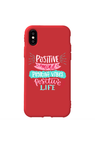 Other Apple iPhone Xs Max Positive Mind Red Colored Silicone TPU Θήκη
