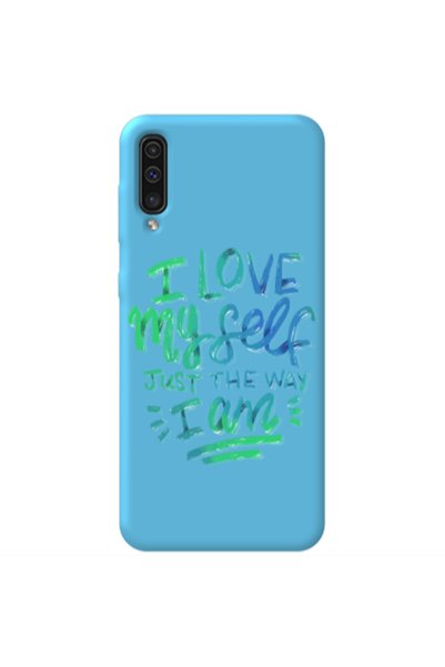 Other Samsung A70 I Love My self Blue Colored Silicone TPU Θήκη
