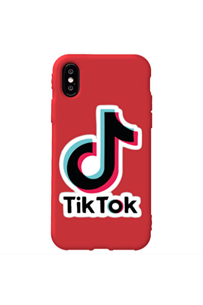 Other Apple iPhone Xs Tik Tok Red Colored Silicone TPU Θήκη