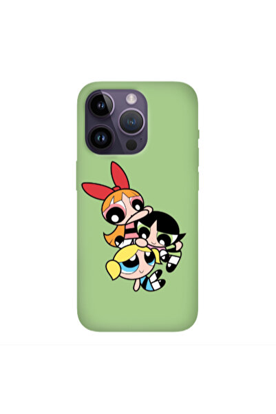 Other Apple iPhone 14 Pro Max Powerpuff Light Green Colored Silicone TPU Θήκη