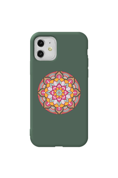 Other Apple iPhone 11 Mandala D103 Dark Green Colored Silicone TPU Θήκη