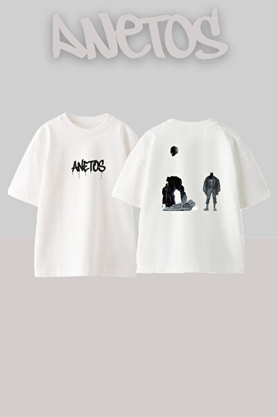 Anetos Ye Donda_1 Design Printed Unisex Oversize Fit White Tshirt