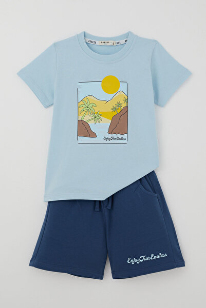 Breeze Boy's Shorts Set Summer Themed Palm Tree Printed 3-8 Years Old, Light ...