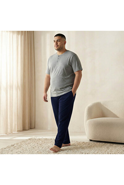 FAV Men Cotton Drawstring Waist Nightwear Set