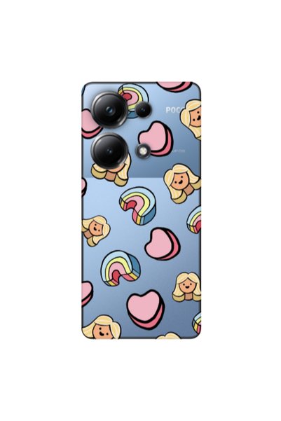 Other Xiaomi Poco M6 Pro 4G Girl rainbow and hearts Transparent Silicone TPU ...