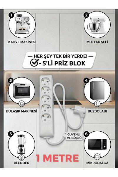 DC-ELEKTRO VİKOMULTİ-LET 5 LI (1-15 METRE ARASI) ÇOCUK KORUMALİ 3X2.5 % YÜZ T...