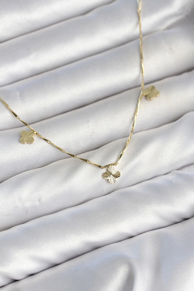 Generic Brand Mey Import ®   Brass Minimal Gold Color Clover Model Women's Ne...