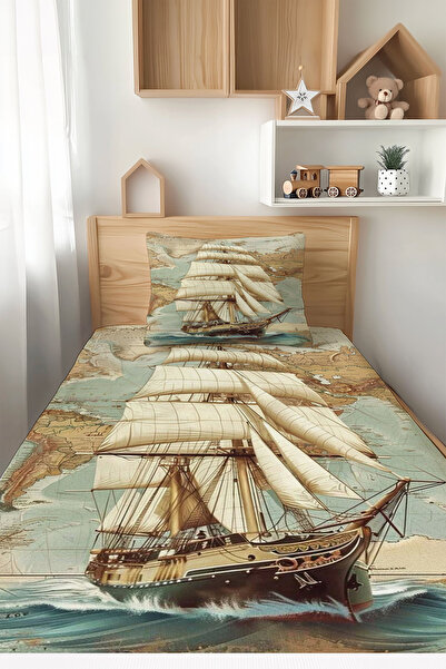 Şen Dekorasyon Nostalgic Ship Bedspread Set