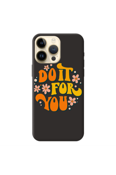 Other Apple iPhone 13 Pro Max Do it For You Black Colored Silicone TPU Θήκη