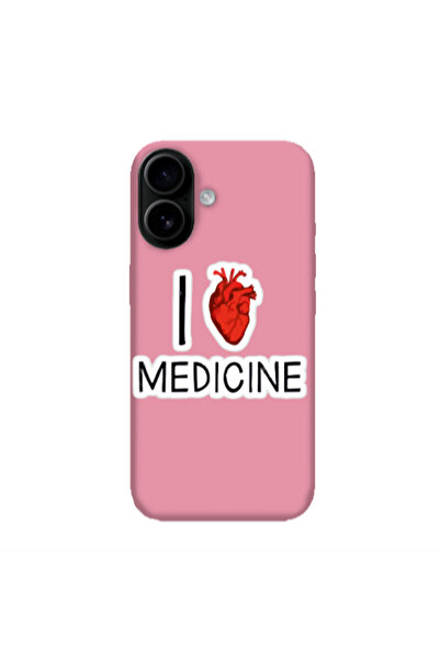 Other Apple Iphone 16 plus I Love Medicin Pink Colored Silicone TPU Θήκη
