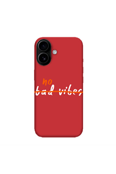 Other Apple Iphone 16 plus No bad vibes 2 Red Colored Silicone TPU Θήκη