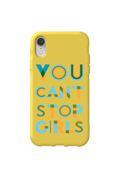 Other Apple iPhone Xr You Cant Stop Girls Yellow Colored Silicone TPU Θήκη