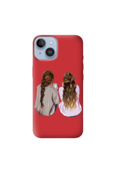 Other Apple iPhone 14 Plus Friends Red Colored Silicone TPU Θήκη