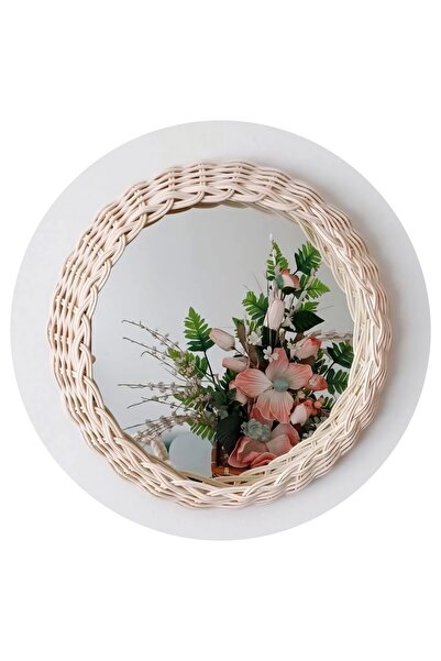 nndsgn Rattan Bambu ayna 30 cm çap