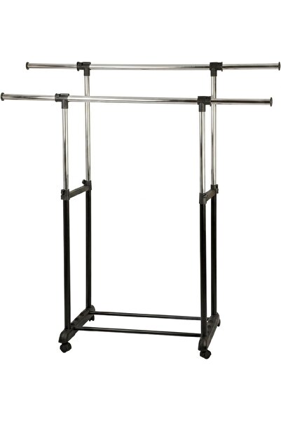 Generic Double Garment Rack with Extendable Pipes – Adjustable Clothes Hangin...