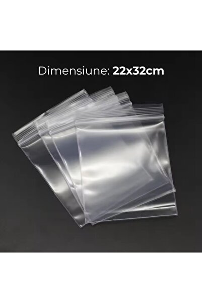 MC Micostore Punga ziplock, 22x32cm, 10 microni, plastic transparent, set 100...