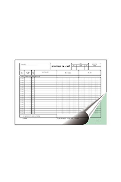 MC Micostore Tipizat - registru de casa lei - A4, landscape, 2 exemplare, car...